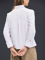 White Fitted Stretch Essential Long Sleeve Shirt - Image 4 of 8