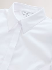 White Fitted Stretch Essential Long Sleeve Shirt - Image 7 of 8