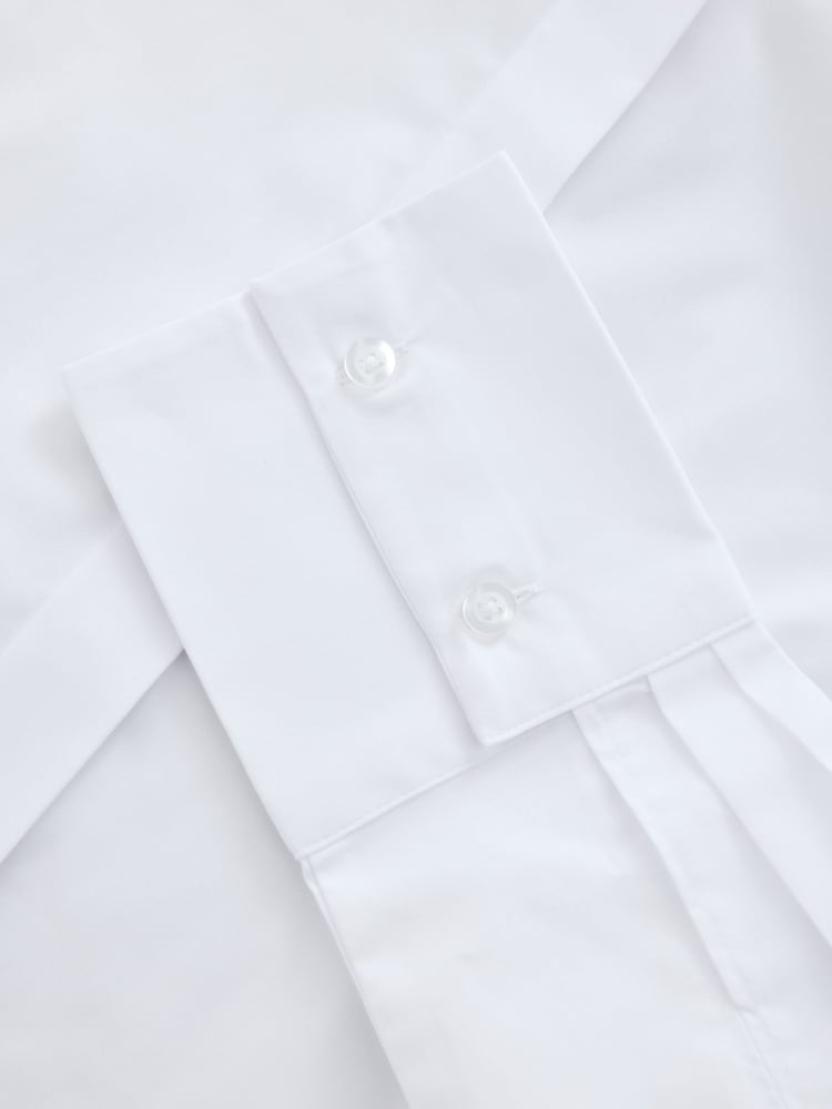 White Fitted Stretch Essential Long Sleeve Shirt - Image 8 of 8 White Fitted Stretch Essential Long Sleeve Shirt - Image 8 of 8