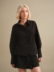 Black Fitted Stretch Essential Long Sleeve Shirt - Image 2 of 7