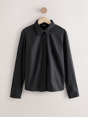Black Fitted Stretch Essential Long Sleeve Shirt - Image 5 of 7