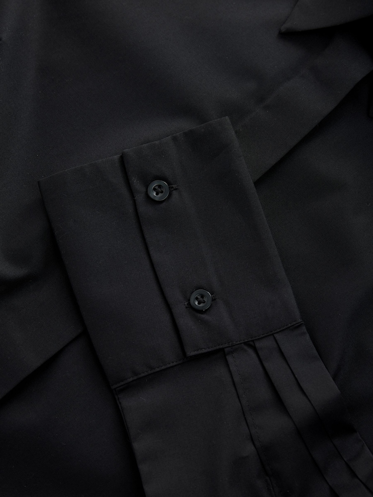 Black Fitted Stretch Essential Long Sleeve Shirt - Image 7 of 7