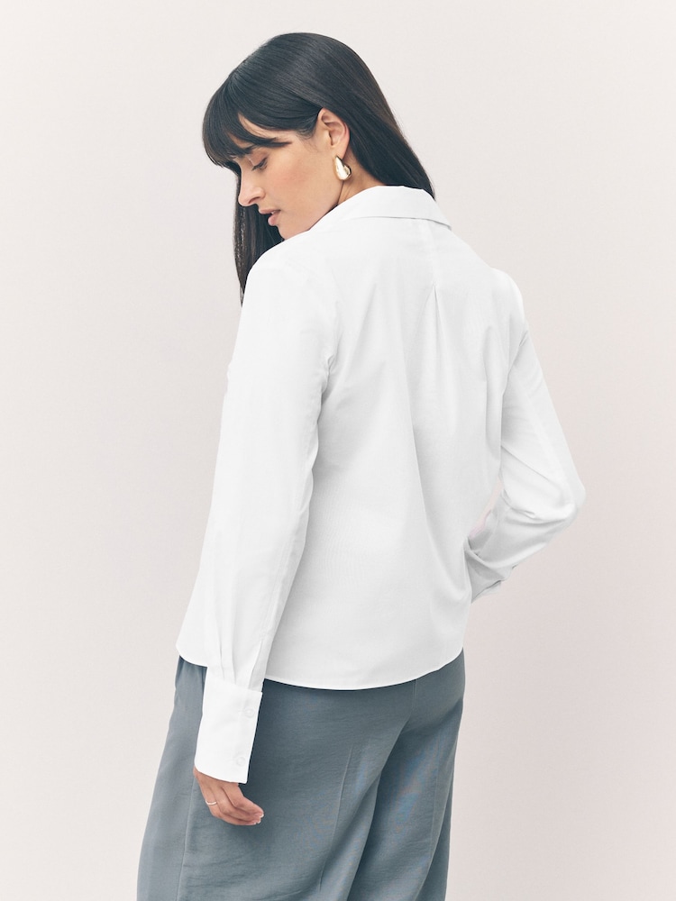 Buy White Fitted Stretch Essential Long Sleeve Shirts 2 Pack from Next USA