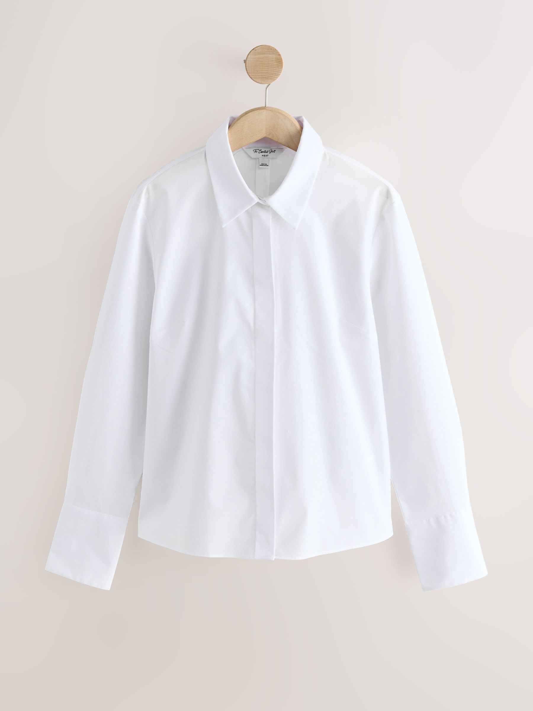 Buy White Fitted Stretch Essential Long Sleeve Shirts 2 Pack from