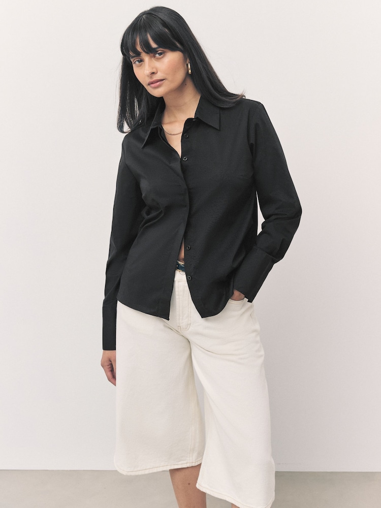 Black Fitted Stretch Essential Long Sleeve Shirts 2 Pack - Image 2 of 10 Black Fitted Stretch Essential Long Sleeve Shirts 2 Pack - Image 2 of 10