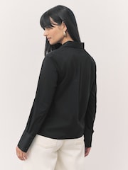Black Fitted Stretch Essential Long Sleeve Shirts 2 Pack - Image 4 of 10