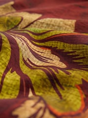 Wine Floral Print Long Sleeve Button Down Shirt - Image 2 of 3