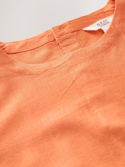 Orange Short Sleeve Boxy T-Shirt with Linen - Image 2 of 3