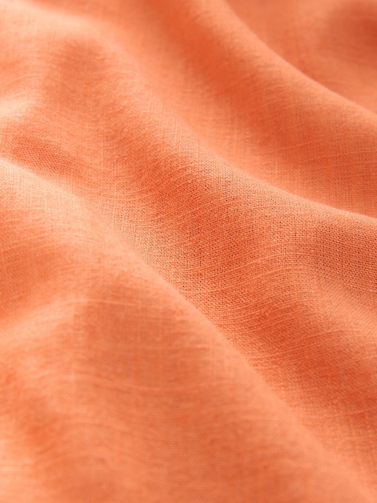 Orange Short Sleeve Boxy T-Shirt with Linen - Image 3 of 3