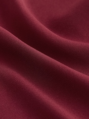 Vermelho Borgonha - Blusa de manga curta com decote em V com ajuste descontraído - Imagem 5 de 6
