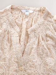 Natural Embroidered Paisley Stripe Blouse - Image 6 of 8