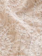 Natural Embroidered Paisley Stripe Blouse - Image 7 of 8