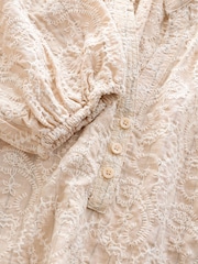 Natural Embroidered Paisley Stripe Blouse - Image 8 of 8