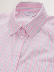 Blue/Pink Pastel Stripe Girlfriend Oversized Long Sleeve Shirt - Image 2 of 3