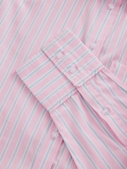 Blue/Pink Pastel Stripe Girlfriend Oversized Long Sleeve Shirt - Image 3 of 3
