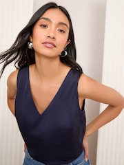 Friends Like These Navy V-Neck Shell Top - Image 3 of 4