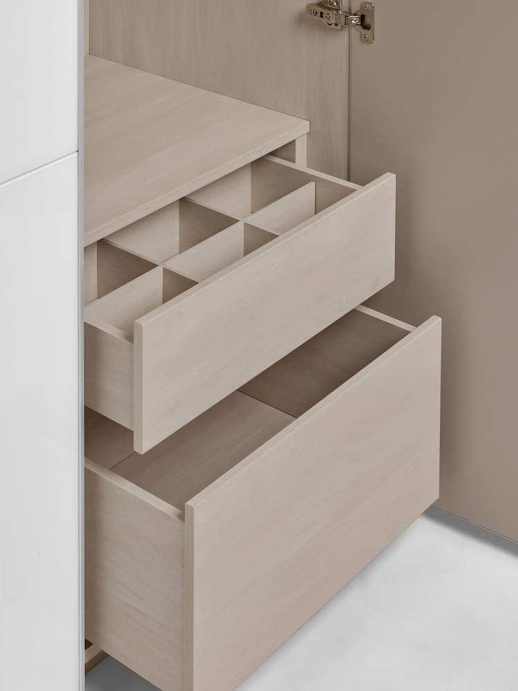 White Sloane Glass Double Semi Fitted Wardrobe - Image 11 of 11 White Sloane Glass Double Semi Fitted Wardrobe - Image 11 of 11