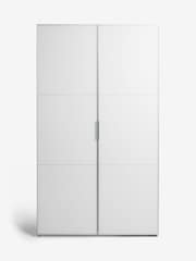 White Sloane Glass Double Semi Fitted Wardrobe - Image 7 of 10