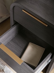 Dark Natural Mia Oak Effect 2 Drawer Bedside Table - Image 3 of 3