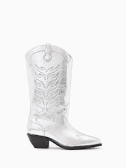 AllSaints Silver Dolly Boots - Image 1 of 5