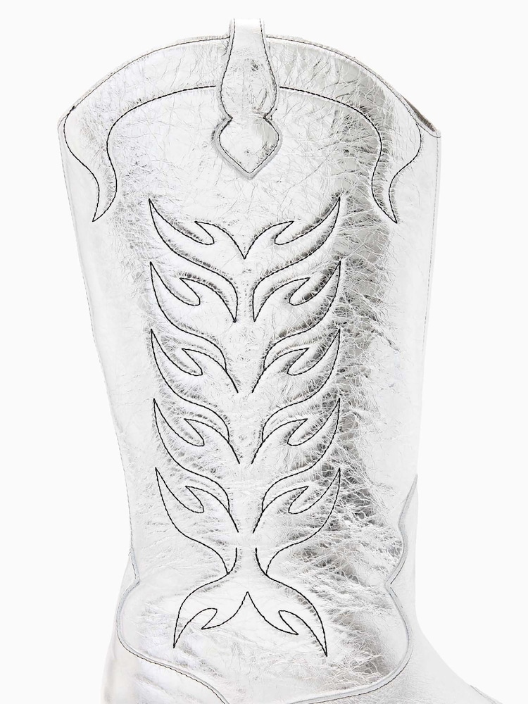 AllSaints Silver Dolly Boots - Image 4 of 5