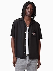 AllSaints Black Lovers Short Sleeve Shirt - Image 1 of 8
