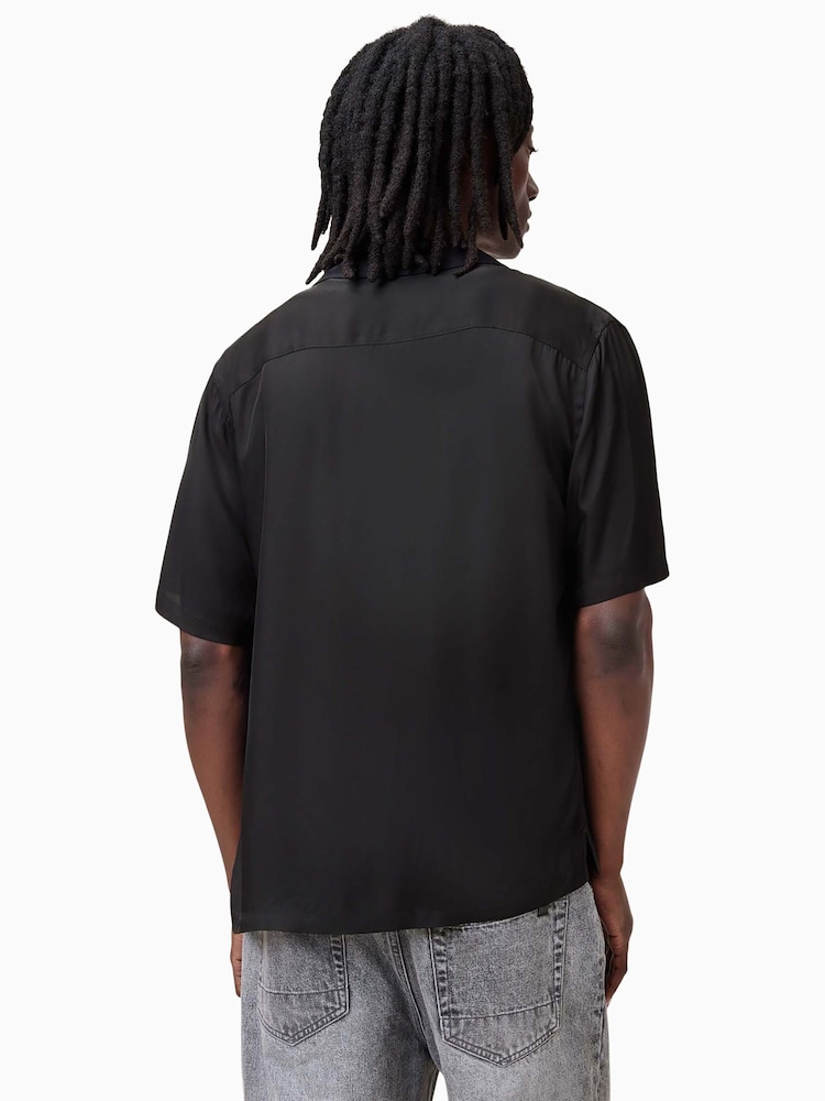 AllSaints Black Lovers Short Sleeve Shirt - Image 2 of 8