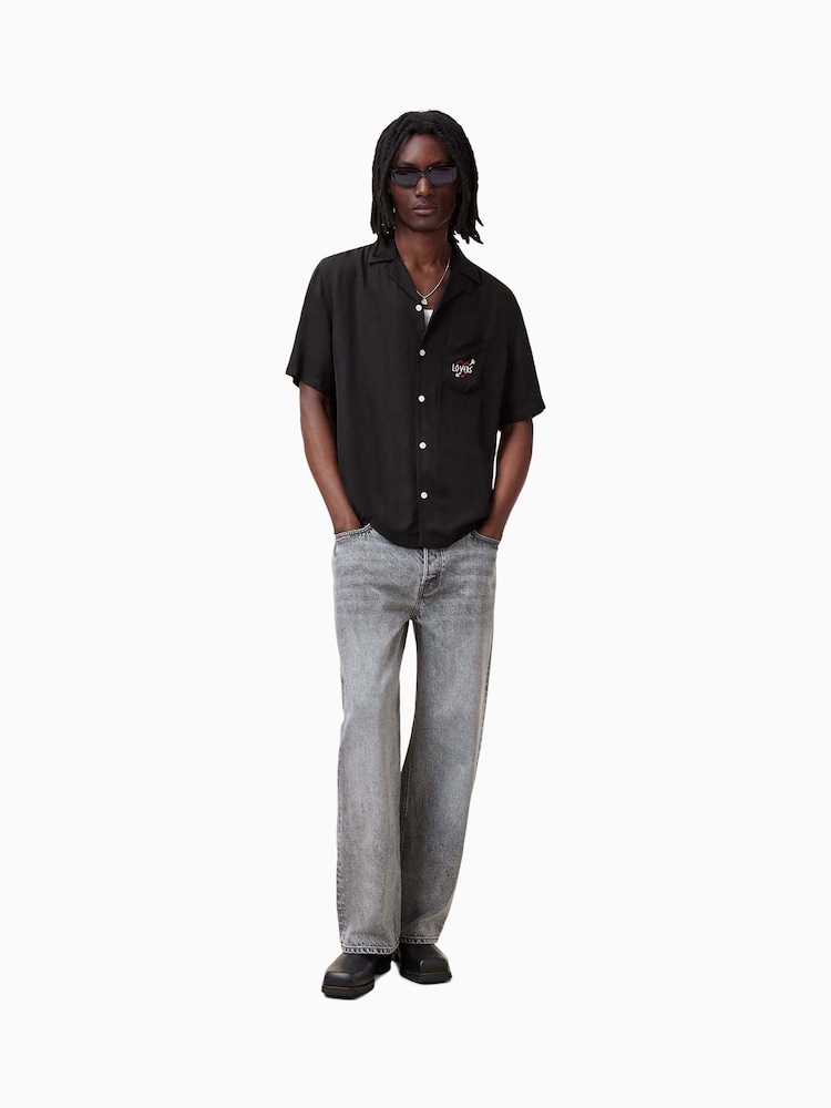 AllSaints Black Lovers Short Sleeve Shirt - Image 5 of 8