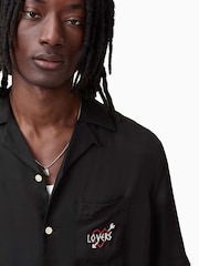 AllSaints Black Lovers Short Sleeve Shirt - Image 6 of 8