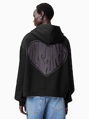 AllSaints Black Lover Rihan 100% Cotton Hoodie - Image 2 of 8