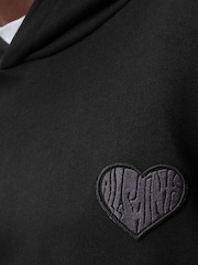 AllSaints Black Lover Rihan 100% Cotton Hoodie - Image 7 of 8