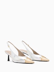 AllSaints Silver Denver Slingbacks - Image 2 of 5