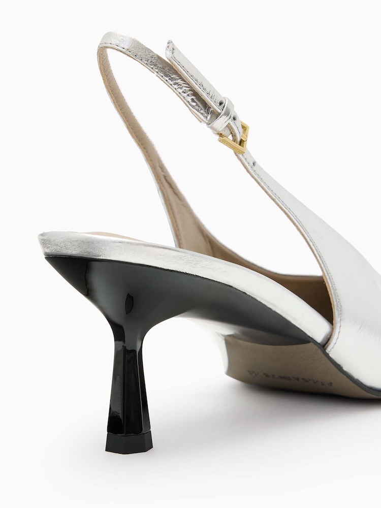 AllSaints Silver Denver Slingbacks - Image 5 of 5 AllSaints Silver Denver Slingbacks - Image 5 of 5