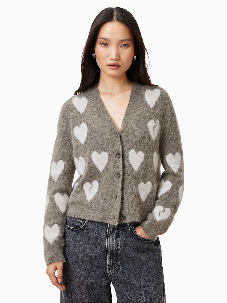 AllSaints Brown Amora Cardigan - Image 1 of 7