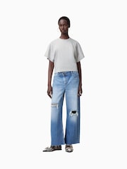 AllSaints Grey Artia 100% Organic cotton T-Shirt - Image 3 of 7