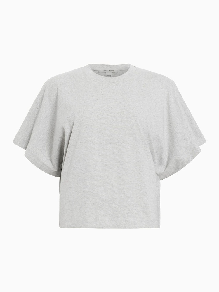 AllSaints Grey Artia 100% Organic cotton T-Shirt - Image 7 of 7