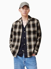 AllSaints Brown Alvar Long Sleeve Shirt - Image 1 of 8