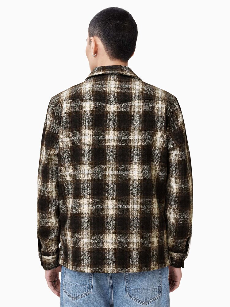 AllSaints Brown Alvar Long Sleeve Shirt - Image 2 of 8