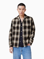 AllSaints Brown Alvar Long Sleeve Shirt - Image 4 of 8