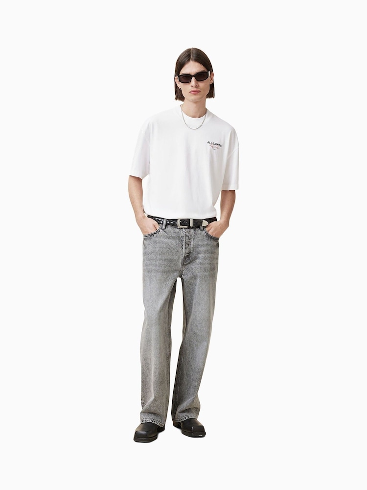 AllSaints White Amore Short Sleeve Crew 100% Organic Cotton T-Shirt - Image 2 of 3