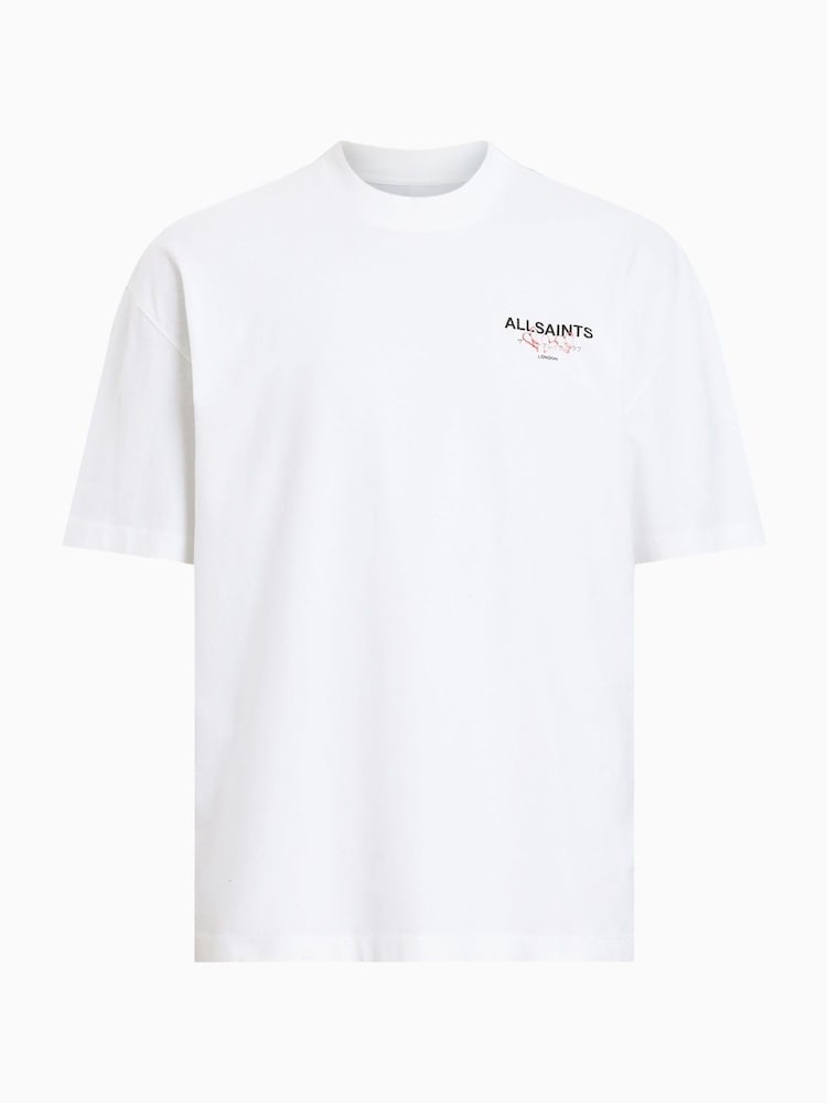 AllSaints White Amore Short Sleeve Crew 100% Organic Cotton T-Shirt - Image 3 of 3