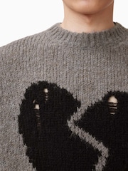 AllSaints Grey Luvheart Crew Jumper - Image 2 of 8