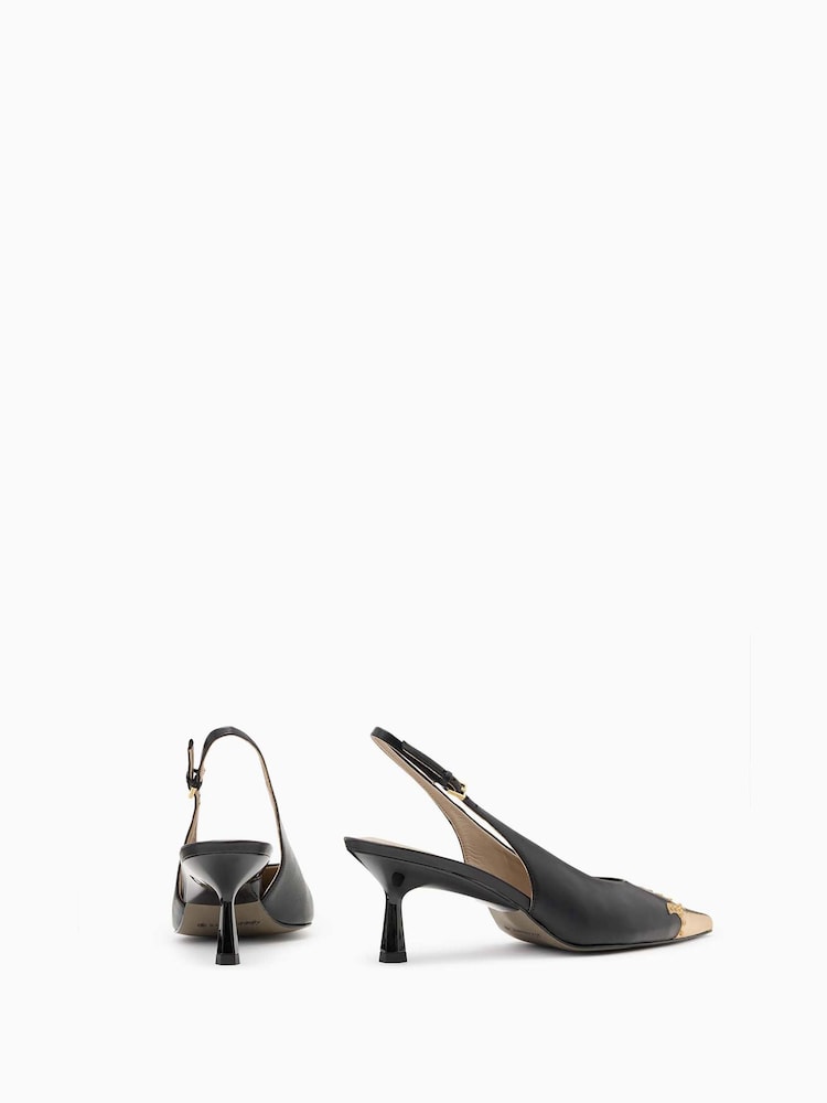 AllSaints Black Denver Slingbacks - Image 3 of 5