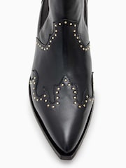 AllSaints Black Denver Stud Boots - Image 4 of 5
