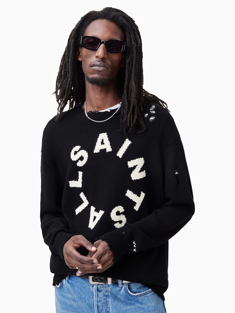 AllSaints Black Diageo Crew Jumper - Image 2 of 6