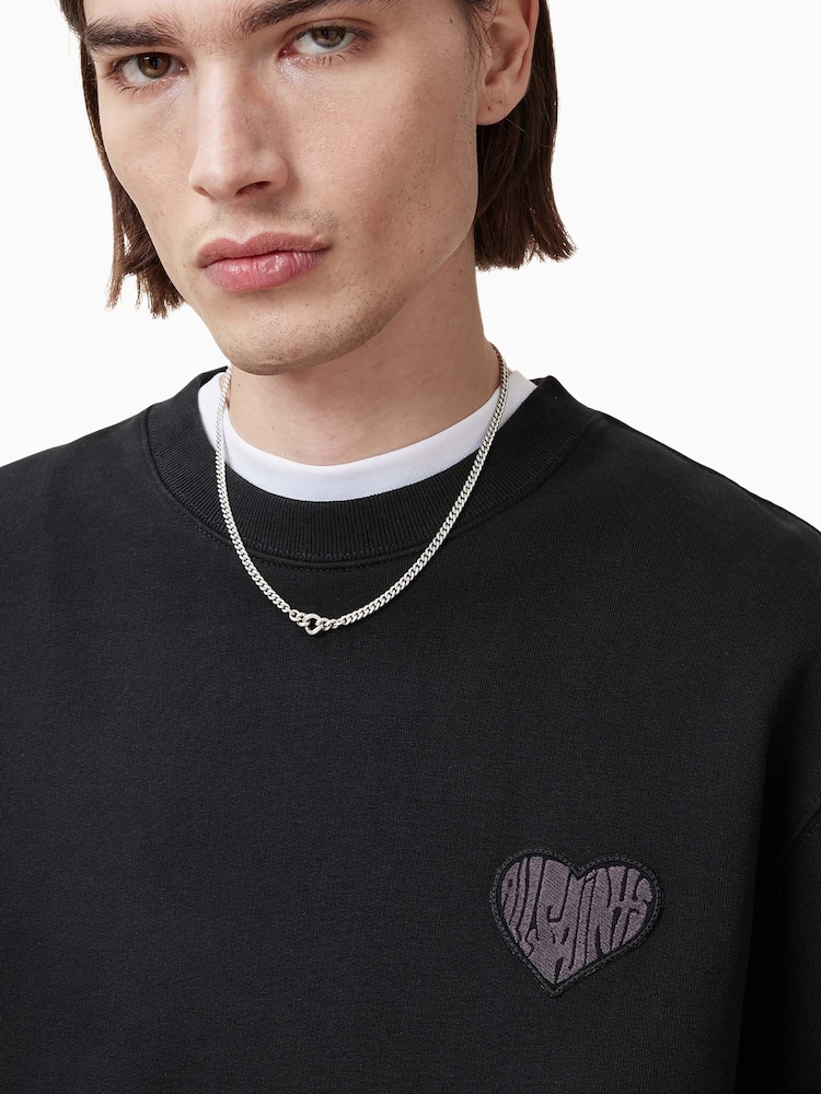 AllSaints Black Lover Crew Jumper - Image 2 of 6