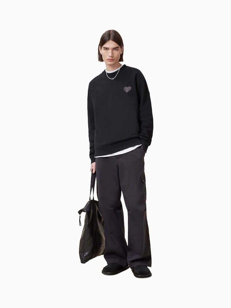AllSaints Black Lover Crew Jumper - Image 3 of 6