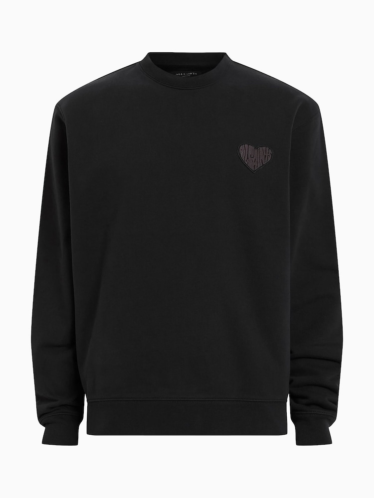 AllSaints Black Lover Crew Jumper - Image 6 of 6
