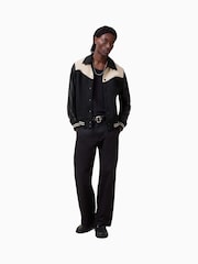 AllSaints Black Endleton Bomber Jacket - Image 2 of 9