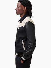 AllSaints Black Endleton Bomber Jacket - Image 4 of 9